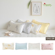 비비엔다 무형광 인견 아기 여름베개 커버 솜/라텍스베개 추가옵션, 라텍스베개 추가/선택17. 그레이체크