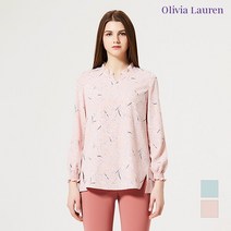 올리비아로렌 네크 셔링 프린트 블라우스 VOCNLVS2221