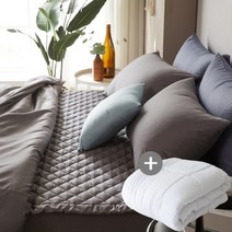 기타 바보사랑[에스데코]60수사틴 순면 누빔이불커버패드이불솜세트SK 그레이