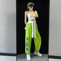 QooH 트레이닝 바지 힙합 와이드 커플 캐주얼 댄스 조거팬츠