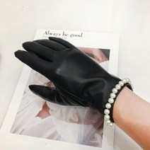 여성 진주 포인트 기모 가죽 장갑 F040