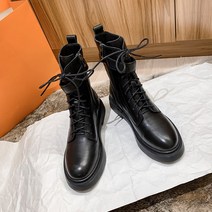 통굽워커부츠 ANN 여성 어텀 무드 참되다 가죽앵클구두 안에 있다 하이 미들 트렌드 2340693615