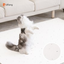 [러그140x180cm] 2장 디팡 고양이 중대형견용 캣플레이매트 미끄럼방지, 테라조 화이트