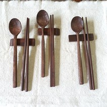 월넛 수저 장미목 흑단 젓가락 나무수저 만들기 우드카빙 재료 한 벌(두개), 편백나무젓가락