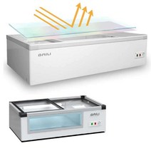 업소용 마트 참치 냉동고 아이스크림 창고 대형 평대, 1000x800x380mm 냉장+냉동 92L