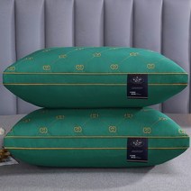 조선호텔베개 마이크로화이바 더블 G 절묘한 자수 바운스 백 베개 숏 부드러운 편안한 침실 침대 수면 5 성급 호텔 홈 성인, b01+High pillow