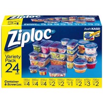 Ziploc Containers Assorted 지퍼락 일본 코스트코 음식 컨테이너 다회용 일폐용기 24피스 1박스