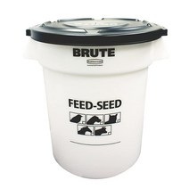 Rubbermaid Commercial Products 사료 및 씨앗 BRUTE 용기 뚜껑 포함 75.7L(20갤런) 쓰레기통 식품 보관 투명