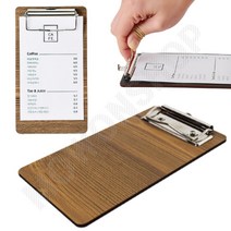 빌패드 빌지 패드 판 영수증 철 우드 클립보드 클립판 영수증받침, 1개