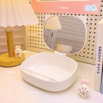 예쁜화장대 INS 스타일 화장대 거울 접이식 화장 여성 수납 상자 학생 기숙사 데스크탑 홈 소형, [01] WHITE