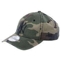 (뉴 에라) NEW ERA 9 TWENTY Cloth Strap Washed Cotton 뉴욕 양키스 우드랜드 카모 × 블랙 캡 One Size