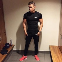 Fitness sport t shirt men quick dry fit gym shirt men short sleeve running tshirt elastic sportswear