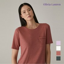 [올리비아로렌] 자수포켓 린넨 티셔츠_VOBASXM3231