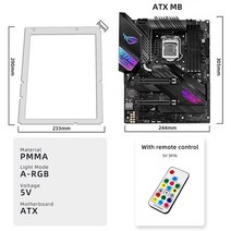 데스크탑 케이스 5v3pin 메인 보드 a-rgb 조명 프레임 atx matx itx 마더 보드 백라이트 aura sync pc led 스트립 레인보우 사용자 정의 모드 패널, atxmb 원격 제어