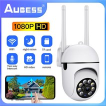 보안 업체 녹화기 Aubess 무선 홈 보안 CCTV 카메라 PTZ 와이파이 IP 4K HD 5MP 감시 디지털 줌 H.265 1, 02 EU plug 1080P