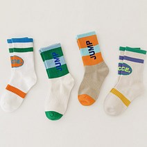 슈가앤 아동용 점핑 4켤레 긴목 양말세트