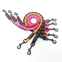 독스랩 로프커넥터 더블 트윈 리드줄 2마리 산책, 12mm - 블랙 (60cm)