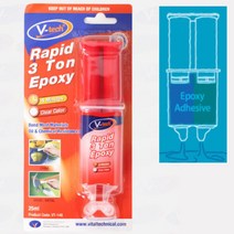 에폭시 동시주입 주사기용기 순간접착제 에폭시접착제 25ml 만능접착제 노즐형 금속 유리 도자기 석재, 1개