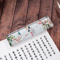 플라워문진 문방사보 진압척 서예서진 공예품 독서문진투명 선물용 책누르기, AT + 1개