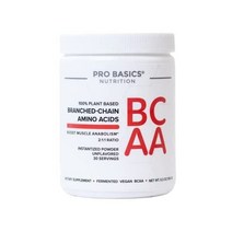 126056 Pro Basics 분지쇄 아미노산 BCAA 분말 인스턴트화 발효 비건 150g(5.3oz), 5.29온스(1팩)