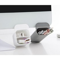 더이쁜 모니터 데스트 펜꽂이 펜홀더 연필꽂이, 화이트(사각)