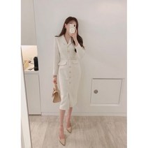 [리빙mate] 2부 원피스 피로연 상견례 고급 화이트 하객룩