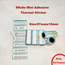 라벨프린터 무선프린터 잉크없는 휴대용 미니 무선 감열식 라벨, 11 5Rolls Mini Sticker