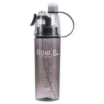 400/600ML 야외 스포츠 병 플라스틱 스프레이 컵 시원한 여름 차가운 물병 휴대용 여행 피트니스 컵 자전거 셰이커 병, 04 black 400ML, 한개옵션1