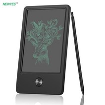 NewYeS 4.5 인치 LCD 드로잉 태블릿 디지털 그래픽 필기 드로잉 쓰기 패드 선물, 검은 색