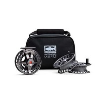 LAMSON Lamson Remix Fly Reel 3-Pack 릴 1개 운반 케이스 포함 스풀 2개 CNC 가공 프레임 밀폐 드래그 3/4/5/6/7/8/9/10 무게, -3+, Smoke