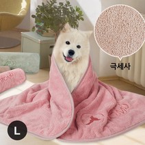 프롬비 소프트 반려동물 대형 목욕타올 2중극세사 양면 애견타올 펫타올 L, 펫타올 L/민트