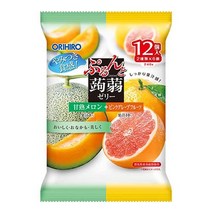 오리히로 프런토 곤약 젤리 스위트 멜론 + 핑크 자몽 0.7 oz(20 g) x 12개입