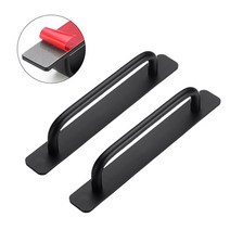 조빈니타 강력 무타공 접착식 알루미늄 원형 문 손잡이, 블랙, 180mm, 2개
