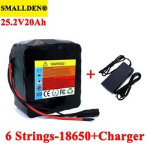 24V 20Ah 6S6P 18650 충전식 배터리 팩 골프 카트 25.2V 15A BMS + 충전기와 전기 자전거 moped 리튬 이온 배터리|배터리 팩|, 1개, 단일, 단일