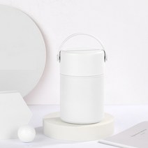 ANKRIC 스텐 보온 죽통 푸드자 850ml/1050ml + 숟가락 세트, 850ml, 화이트