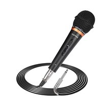 HOTEC 프리미엄 보컬 다이나믹 핸드헬드 마이크 19피트 탈착식 XLR 케이블과 ON/OFF 스위치 (메탈 블랙) (H-W07), H-W07