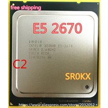 7700x 인텔 제온 프로세서 E5-2670 CPU 20M 캐시 2.60 GHz 8.00 GT/s IntelQPI GA 2011 SROKX C2 E5, 한개옵션0