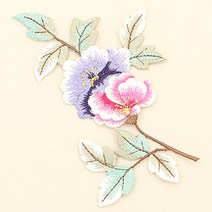 73-885 목단 꽃 자수장식_퍼플&핑크 hdq
