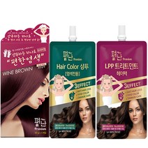 펴난 샴푸하듯 하나로 프리미엄 편한염색약 새치염색 5매 / 전용샴푸 1매+헤어팩 1매 구성, 5개입, 와인브라운