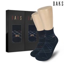 닥스(시즌잡화) [닥스양말] 신사2족세트 면스판단목 삼색정체크 21346