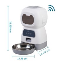 강아지 자동급식기 고양이 자율배식 급여기 자율급식 공급기 사료 배식기 반려견, 3.5L WIFI control_AU plug | CH