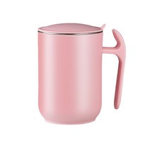 ANKRIC 머그잔 304 스테인레스 스틸 머그잔 뚜껑 애호가 컵 가정용 컵 대용량 커피 컵 더블 아침 식사 컵 머그컵, 분홍