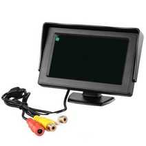 룸미러후방카메라 후방카메라 화물차후방카메라 4.3 인치 자동차 후방 보기 모니터 LCD 주차 시스템 키트 방수 야간 투시경 백업, Black, Black