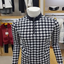 루이까스텔 남성 냉감 하운드투스 프린트 반집업 티셔츠 3MTTS384B