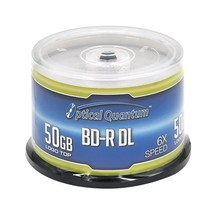 Optical Quantum 50GB 6X 블루레이 더블 레이어 기록 가능 디스크 BD-R DL 로고 상단 50-디스크 스핀들(OQBDRDL06LT-50), Disc_25-Discs