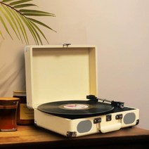 블루투스 턴테이블 스피커 바늘 레트로 LP 레코드 플레이어 레코드판 인테리어 소품 오디오, 플러그인, 브라운