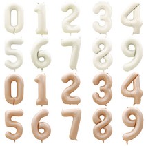 [해피쏘굿] 숫자 풍선 40인치 크림 / 베이지 1개, 크림 숫자4