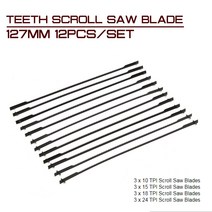 플런지쏘 테이블쏘 12 개/대 나무 스크롤 톱 블레이드 127mm 목공 전동 공구 액세서리 검은 절단, 한개옵션0