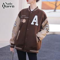 나도퀸 빅에이 레터링 배색 루즈핏 야구점퍼***판매자 퀸앤조이***