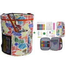 코바늘뜨기 세트 패키지 혼자놀기 뜨개질 바늘 크로쉐 striped yarn bag, 스타일 3의 가방